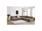 Jeanne - Modular Fixed Corner Sofa - Velvet Fabric with 4 Armless Chairs and 1 Corner Unit