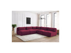 Jeanne - Modular Fixed Corner Sofa - Velvet Fabric with 4 Armless Chairs and 1 Corner Unit
