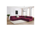 Jeanne - Modular Fixed Corner Sofa - Velvet Fabric with 4 Armless Chairs and 1 Corner Unit
