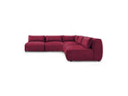 Jeanne - Modular Fixed Corner Sofa - Velvet Fabric with 4 Armless Chairs and 1 Corner Unit