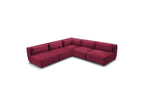 Jeanne - Modular Fixed Corner Sofa - Velvet Fabric with 4 Armless Chairs and 1 Corner Unit