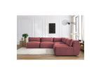 Jeanne - Modular Fixed Corner Sofa - Velvet Fabric with 4 Armless Chairs and 1 Corner Unit
