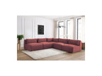 Jeanne - Modular Fixed Corner Sofa - Velvet Fabric with 4 Armless Chairs and 1 Corner Unit
