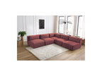 Jeanne - Modular Fixed Corner Sofa - Velvet Fabric with 4 Armless Chairs and 1 Corner Unit