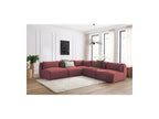 Jeanne - Modular Fixed Corner Sofa - Velvet Fabric with 4 Armless Chairs and 1 Corner Unit