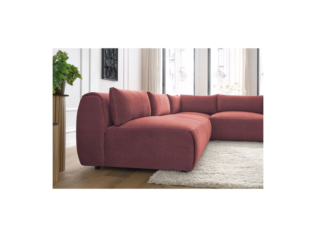 Jeanne - Modular Fixed Corner Sofa - Velvet Fabric with 4 Armless Chairs and 1 Corner Unit