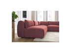 Jeanne - Modular Fixed Corner Sofa - Velvet Fabric with 4 Armless Chairs and 1 Corner Unit