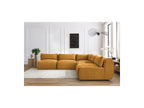Jeanne - Modular Fixed Corner Sofa - Velvet Fabric with 4 Armless Chairs and 1 Corner Unit