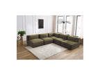 Jeanne - Modular Fixed Corner Sofa - Velvet Fabric with 4 Armless Chairs and 1 Corner Unit
