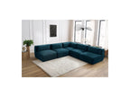 Jeanne - Modular Fixed Corner Sofa - Velvet Fabric with 4 Armless Chairs and 1 Corner Unit