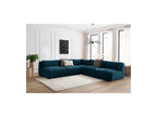 Jeanne - Modular Fixed Corner Sofa - Velvet Fabric with 4 Armless Chairs and 1 Corner Unit