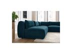 Jeanne - Modular Fixed Corner Sofa - Velvet Fabric with 4 Armless Chairs and 1 Corner Unit