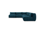 Jeanne - Modular Fixed Corner Sofa - Velvet Fabric with 4 Armless Chairs and 1 Corner Unit