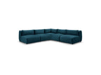 Jeanne - Modular Fixed Corner Sofa - Velvet Fabric with 4 Armless Chairs and 1 Corner Unit