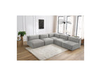 Jeanne - Modular Fixed Corner Sofa - Velvet Fabric with 4 Armless Chairs and 1 Corner Unit