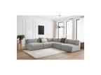 Jeanne - Modular Fixed Corner Sofa - Velvet Fabric with 4 Armless Chairs and 1 Corner Unit