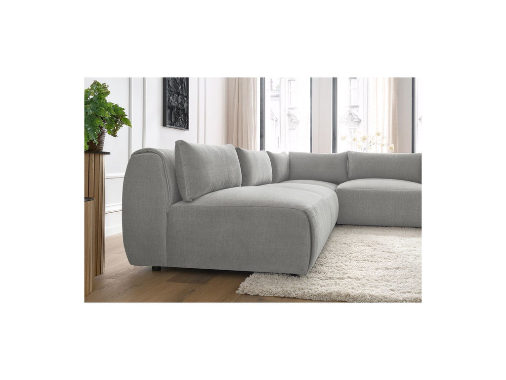 Jeanne - Modular Fixed Corner Sofa - Velvet Fabric with 4 Armless Chairs and 1 Corner Unit