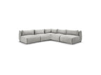 Jeanne - Modular Fixed Corner Sofa - Velvet Fabric with 4 Armless Chairs and 1 Corner Unit