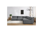Jeanne - Modular Fixed Corner Sofa - Velvet Fabric with 4 Armless Chairs and 1 Corner Unit