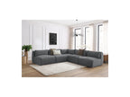 Jeanne - Modular Fixed Corner Sofa - Velvet Fabric with 4 Armless Chairs and 1 Corner Unit