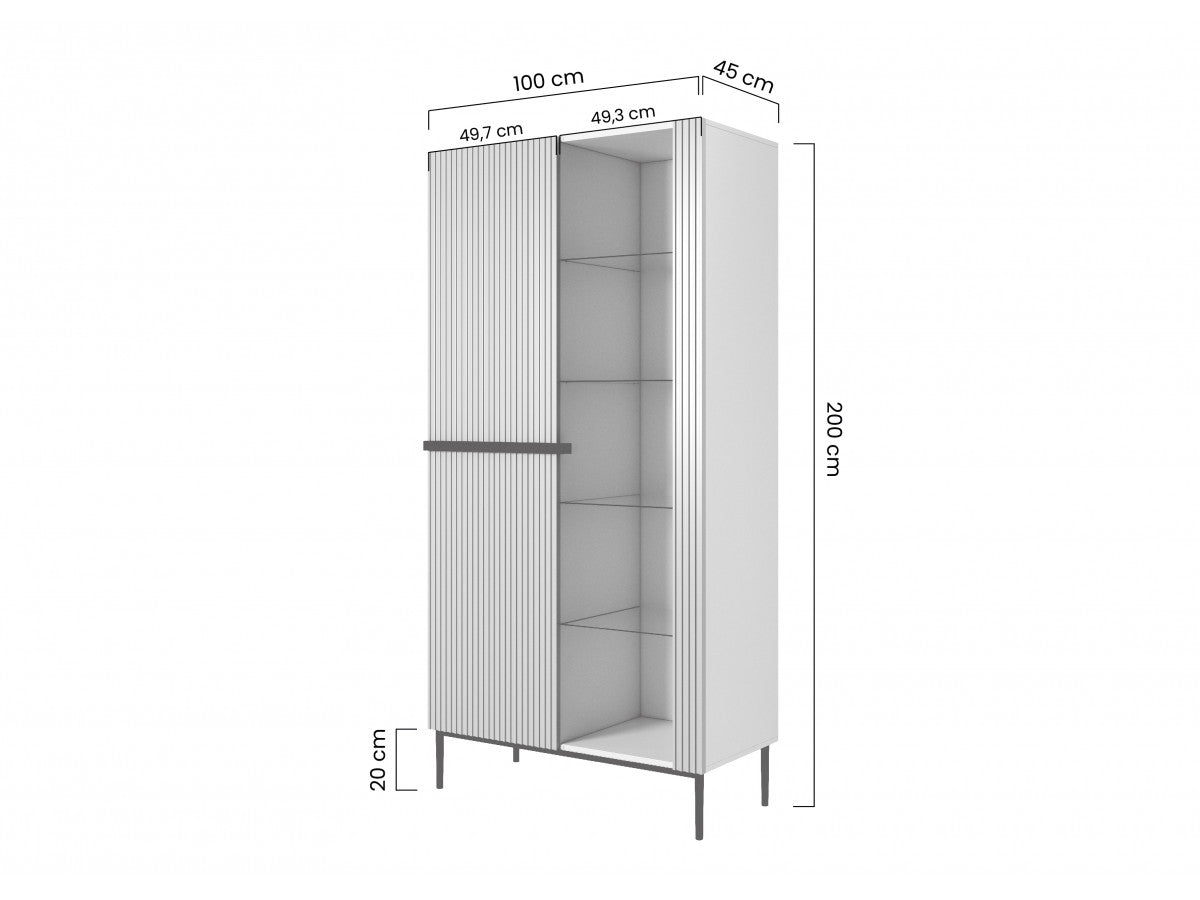 Mueble vitrina de 2 puertas - Kasha - Patas negras