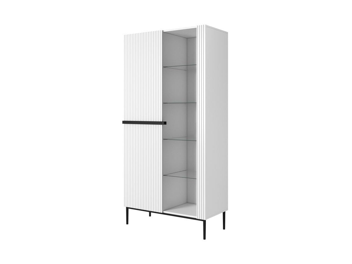 Kasha - Meuble Vitrine 2 Portes - Pieds Noirs