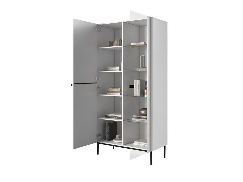 Kasha - Meuble Vitrine 2 Portes - Pieds Noirs