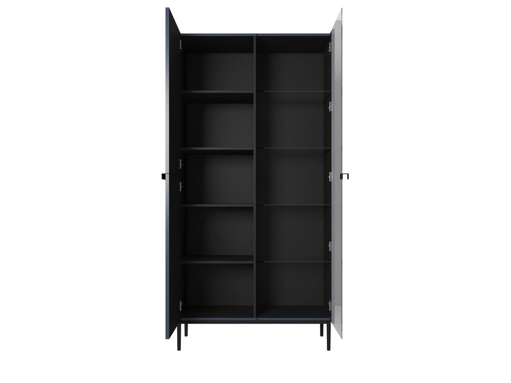 Mueble vitrina de 2 puertas - Kasha - Patas negras