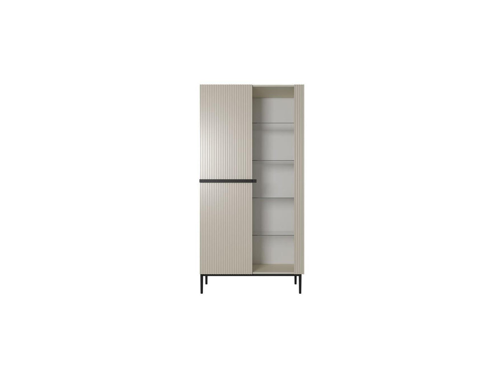 Kasha - Meuble Vitrine 2 Portes - Pieds Noirs