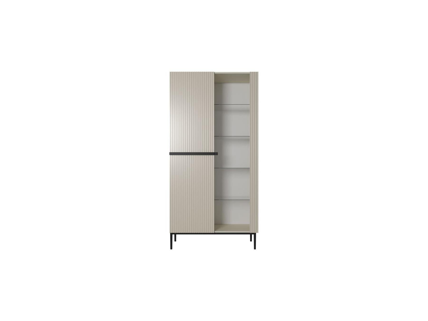 Kasha - Meuble Vitrine 2 Portes - Pieds Noirs