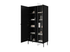 Kasha - Meuble Vitrine 2 Portes - Pieds Noirs