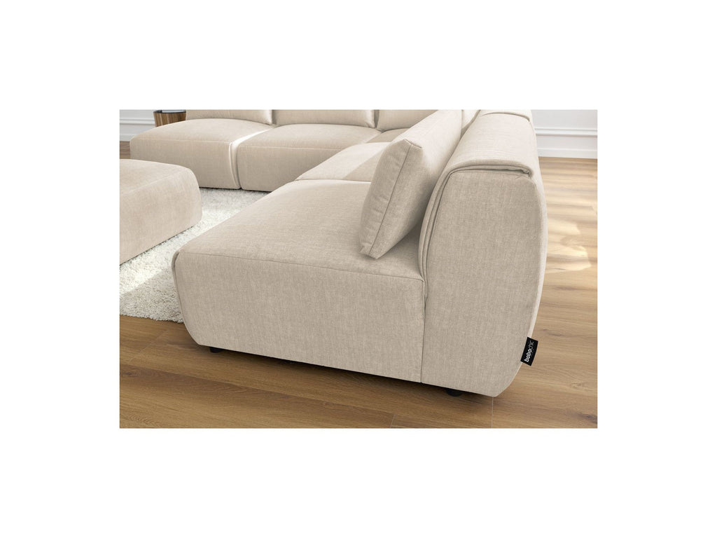 Modular Fixed Corner Sofa Jeanne Velvet Fabric with 4 Armchairs, 1 Corner and 1 Ottoman