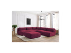 Modular Fixed Corner Sofa Jeanne Velvet Fabric with 4 Armchairs, 1 Corner and 1 Ottoman