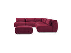 Modular Fixed Corner Sofa Jeanne Velvet Fabric with 4 Armchairs, 1 Corner and 1 Ottoman