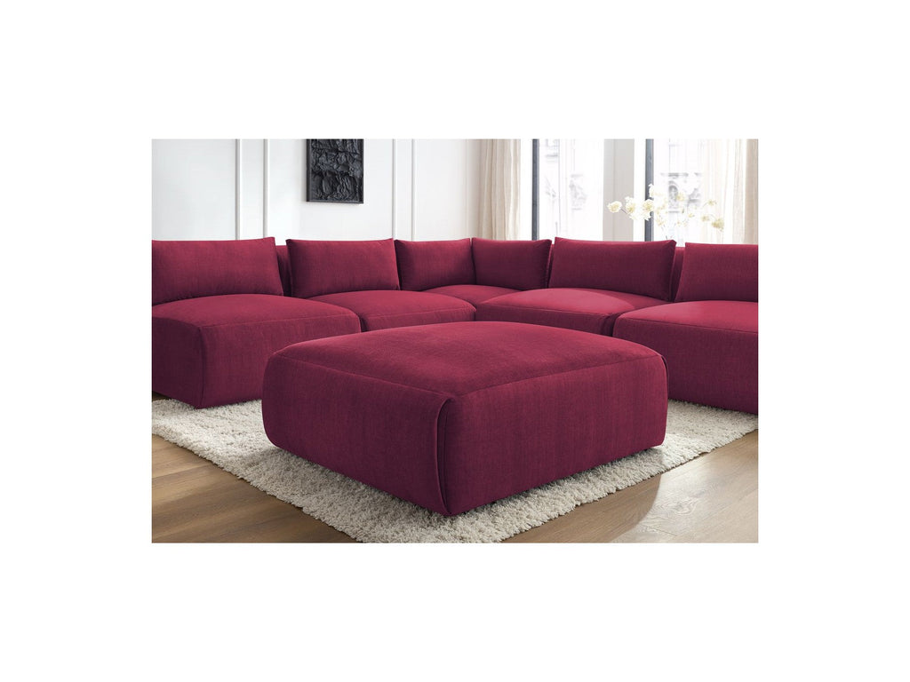 Modular Fixed Corner Sofa Jeanne Velvet Fabric with 4 Armchairs, 1 Corner and 1 Ottoman