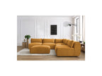 Modular Fixed Corner Sofa Jeanne Velvet Fabric with 4 Armchairs, 1 Corner and 1 Ottoman