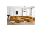 Modular Fixed Corner Sofa Jeanne Velvet Fabric with 4 Armchairs, 1 Corner and 1 Ottoman