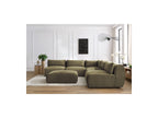 Modular Fixed Corner Sofa Jeanne Velvet Fabric with 4 Armchairs, 1 Corner and 1 Ottoman