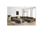 Modular Fixed Corner Sofa Jeanne Velvet Fabric with 4 Armchairs, 1 Corner and 1 Ottoman