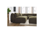 Modular Fixed Corner Sofa Jeanne Velvet Fabric with 4 Armchairs, 1 Corner and 1 Ottoman