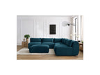 Modular Fixed Corner Sofa Jeanne Velvet Fabric with 4 Armchairs, 1 Corner and 1 Ottoman