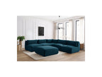 Modular Fixed Corner Sofa Jeanne Velvet Fabric with 4 Armchairs, 1 Corner and 1 Ottoman