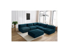 Modular Fixed Corner Sofa Jeanne Velvet Fabric with 4 Armchairs, 1 Corner and 1 Ottoman