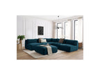 Modular Fixed Corner Sofa Jeanne Velvet Fabric with 4 Armchairs, 1 Corner and 1 Ottoman