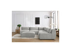 Modular Fixed Corner Sofa Jeanne Velvet Fabric with 4 Armchairs, 1 Corner and 1 Ottoman