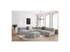Modular Fixed Corner Sofa Jeanne Velvet Fabric with 4 Armchairs, 1 Corner and 1 Ottoman