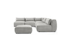Modular Fixed Corner Sofa Jeanne Velvet Fabric with 4 Armchairs, 1 Corner and 1 Ottoman