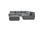Modular Fixed Corner Sofa Jeanne Velvet Fabric with 4 Armchairs, 1 Corner and 1 Ottoman