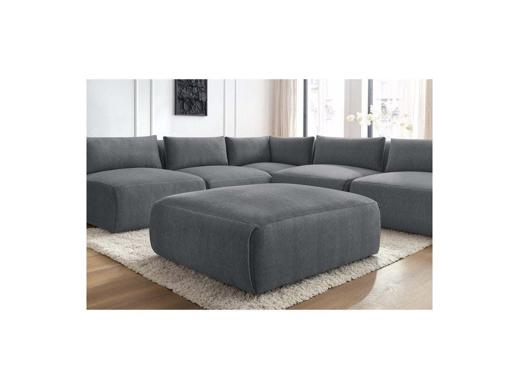 Modular Fixed Corner Sofa Jeanne Velvet Fabric with 4 Armchairs, 1 Corner and 1 Ottoman