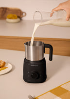 Retro Milk Frother - Milk Frother & Heater with Removable Jug - Black
